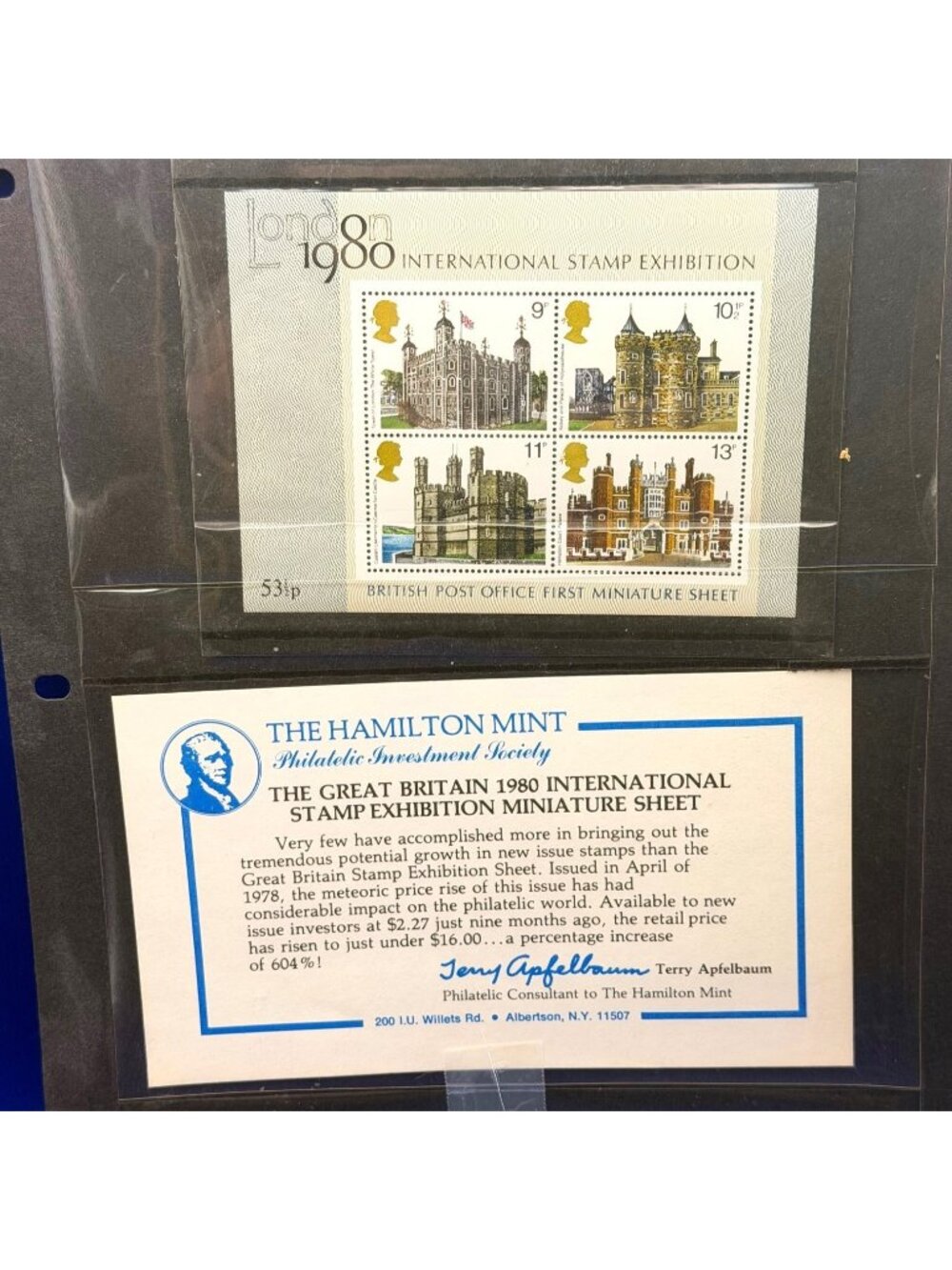 Great Britain 1980 London International Stamp Exhibition Mini Sheet Queen Castle